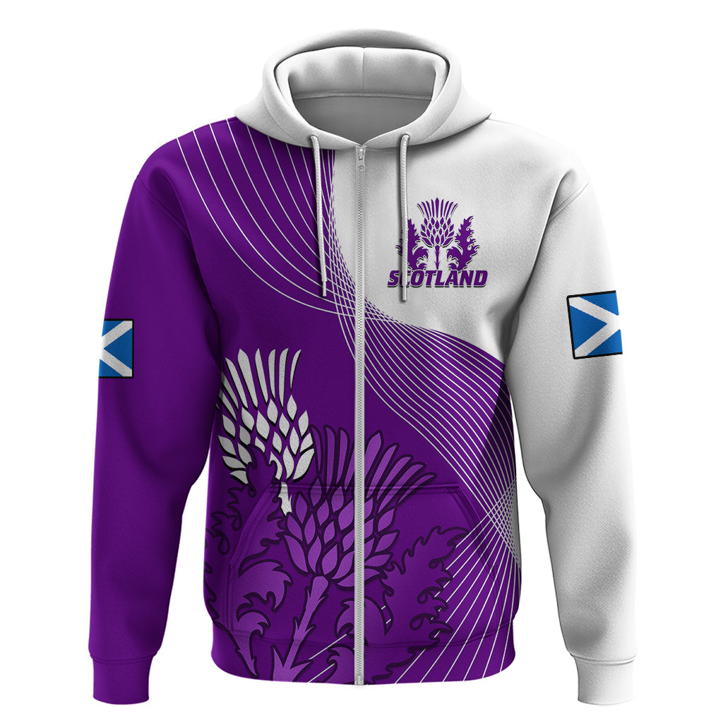 Scotland Rugby Hoodie Thistle Unique Go Scottish Purple Version LT14