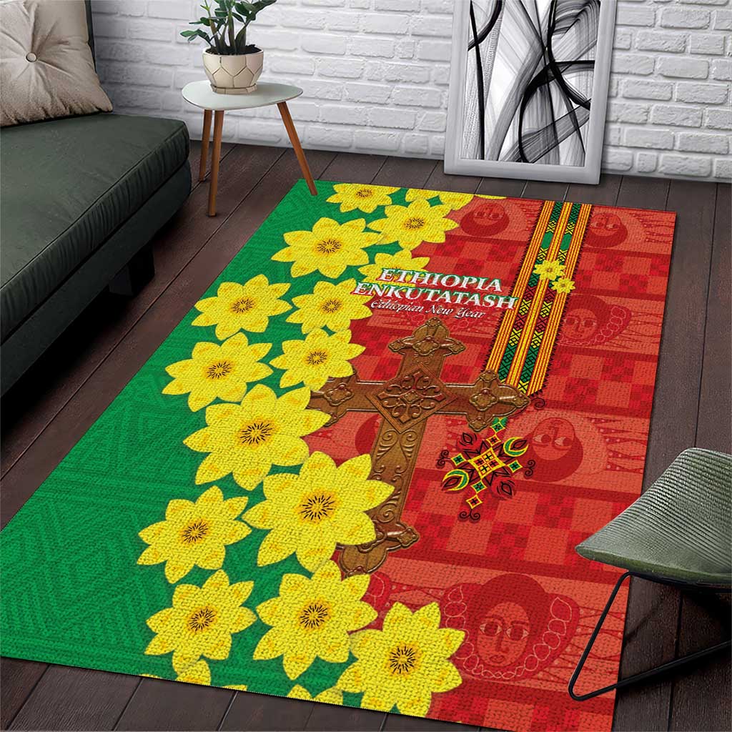 Enkutatash Ethiopia Area Rug Melkam Addis Amet Adey Abeba Flower LT14