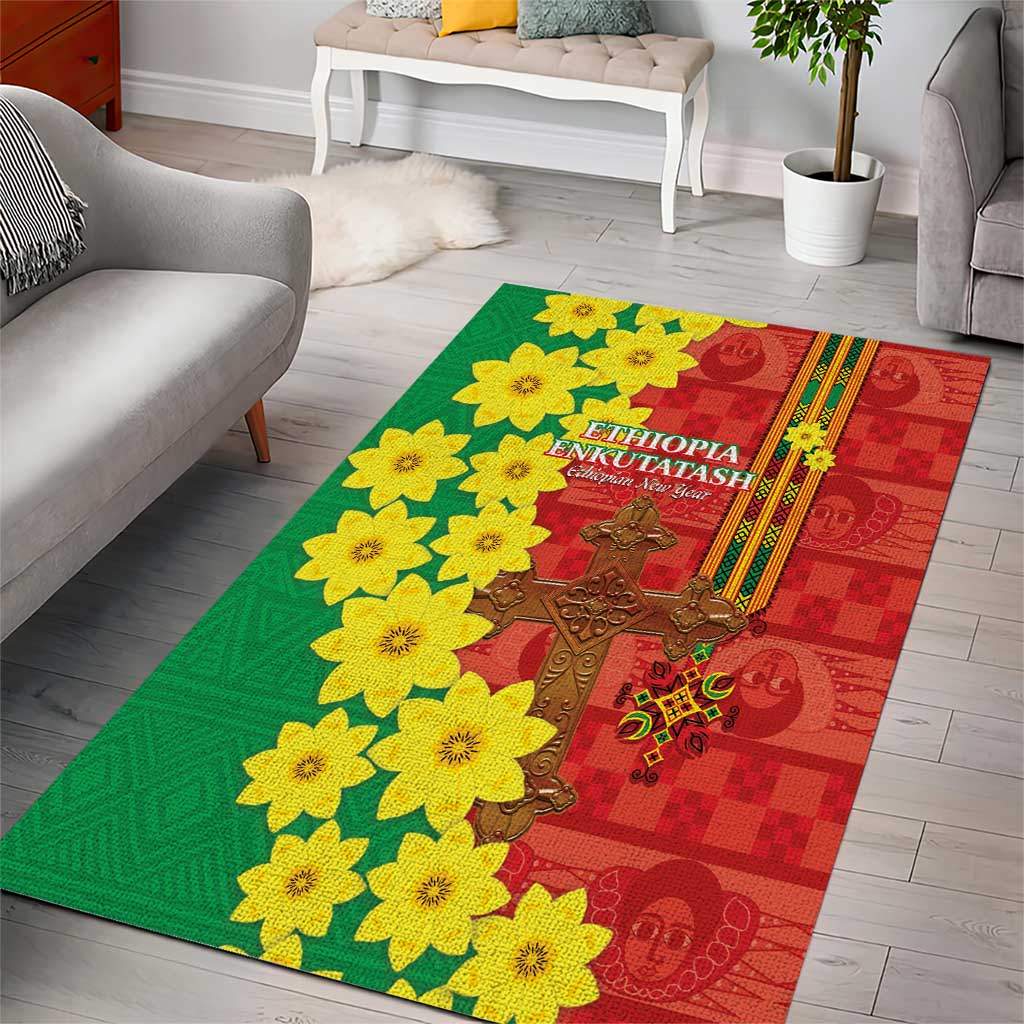 Enkutatash Ethiopia Area Rug Melkam Addis Amet Adey Abeba Flower LT14