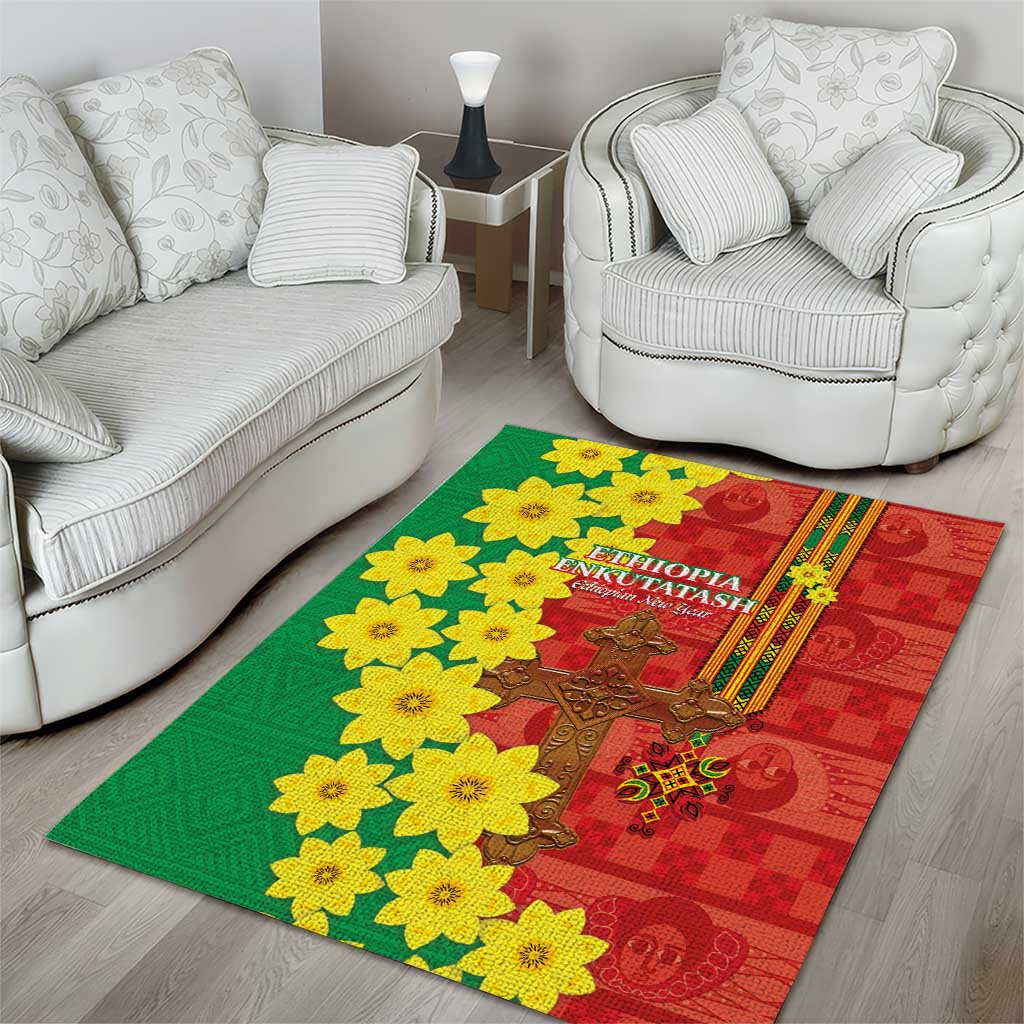 Enkutatash Ethiopia Area Rug Melkam Addis Amet Adey Abeba Flower LT14