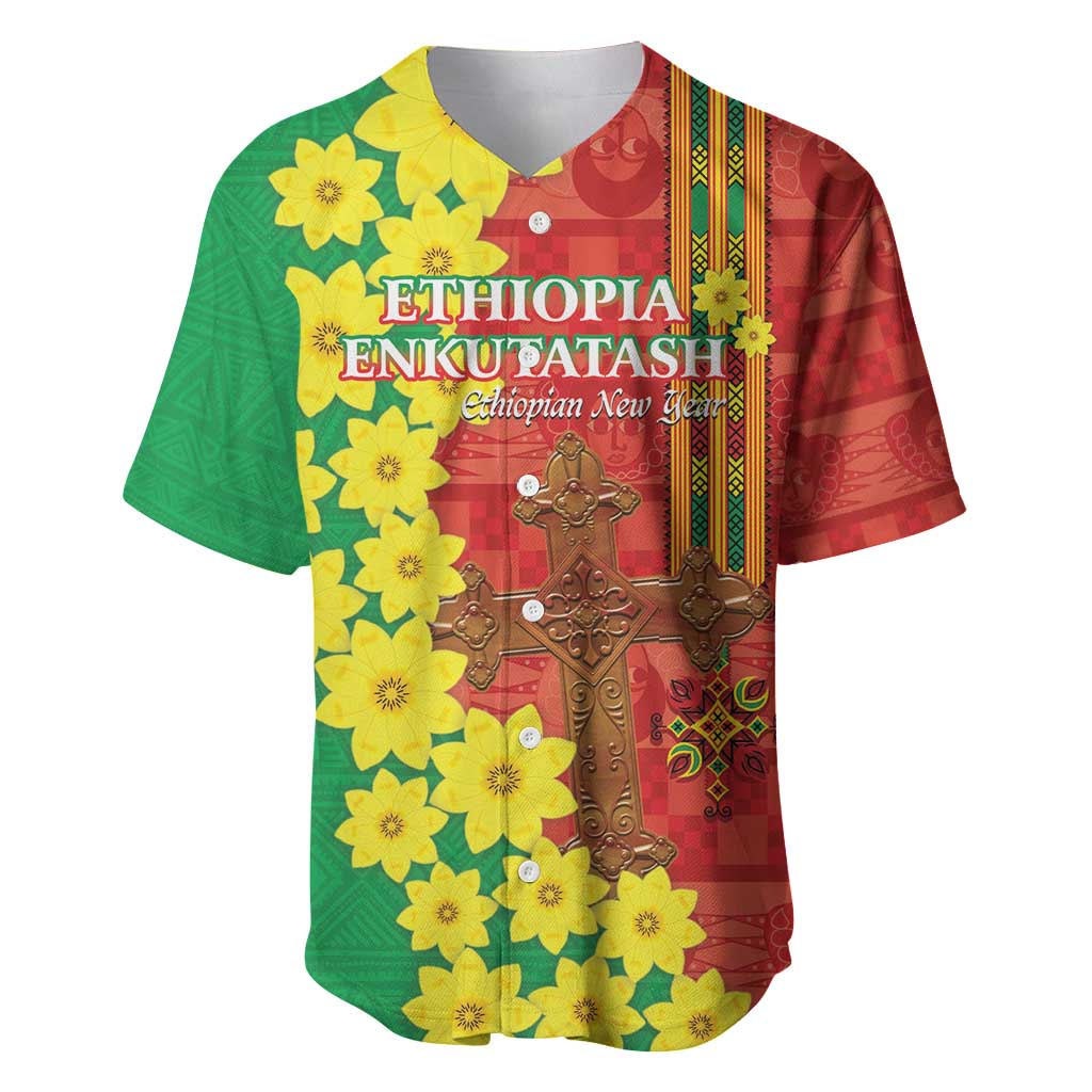 Enkutatash Ethiopia Baseball Jersey Melkam Addis Amet Adey Abeba Flower LT14