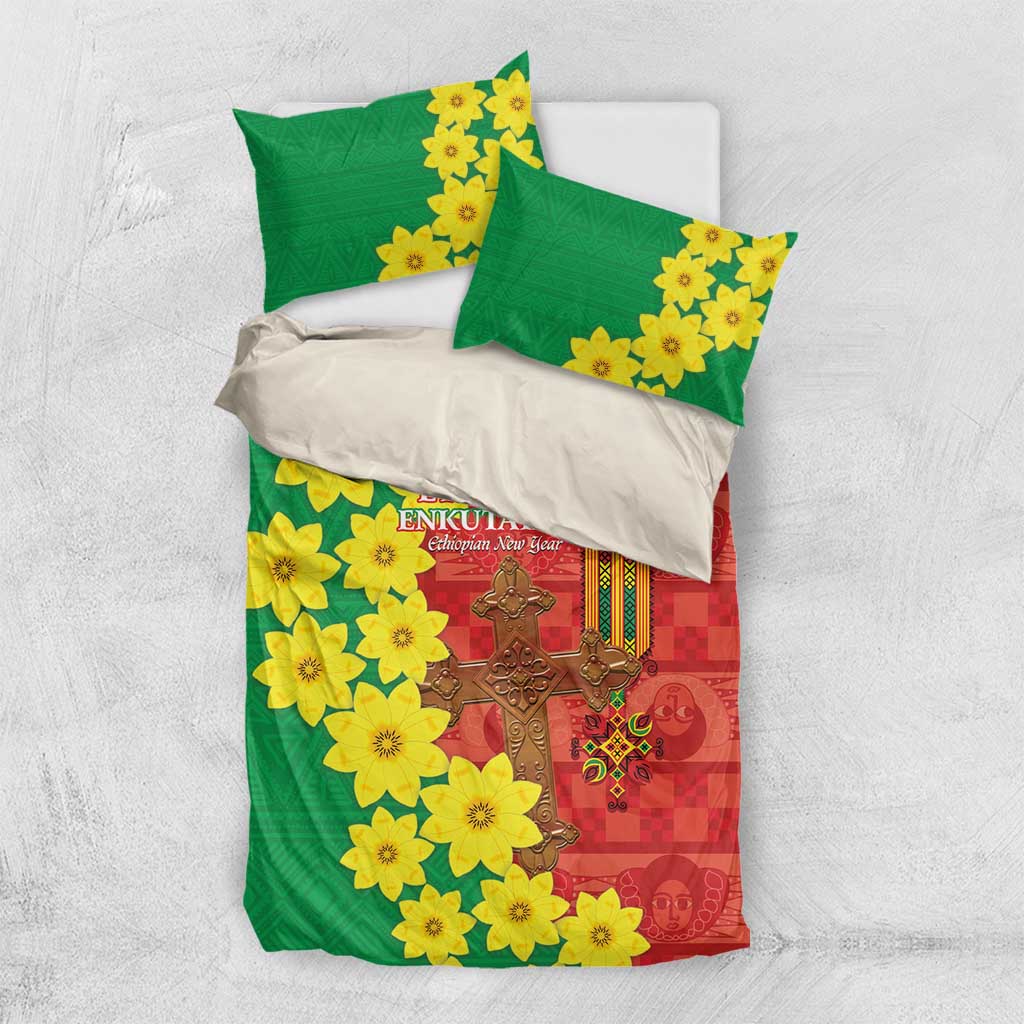 Enkutatash Ethiopia Bedding Set Melkam Addis Amet Adey Abeba Flower LT14