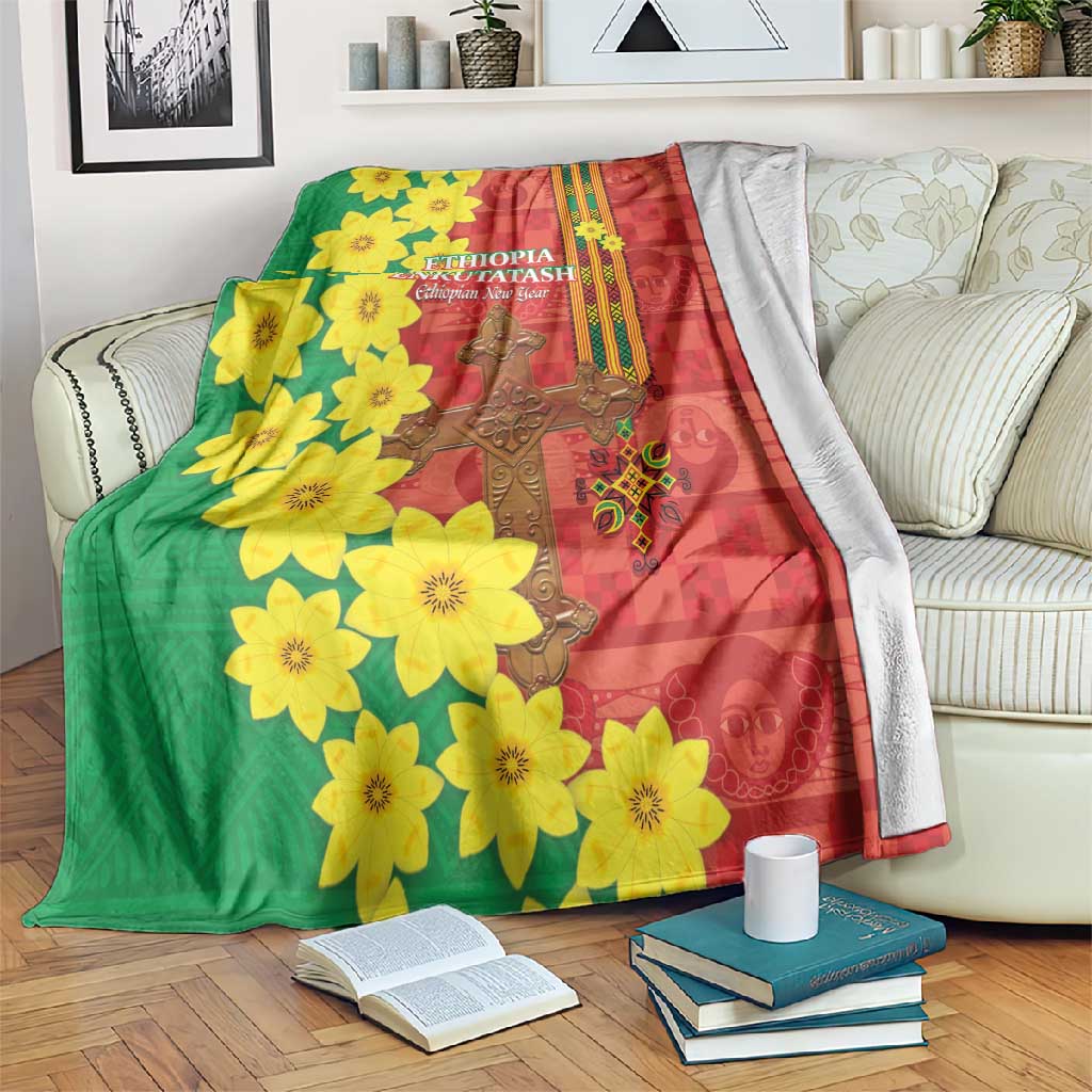 Enkutatash Ethiopia Blanket Melkam Addis Amet Adey Abeba Flower LT14