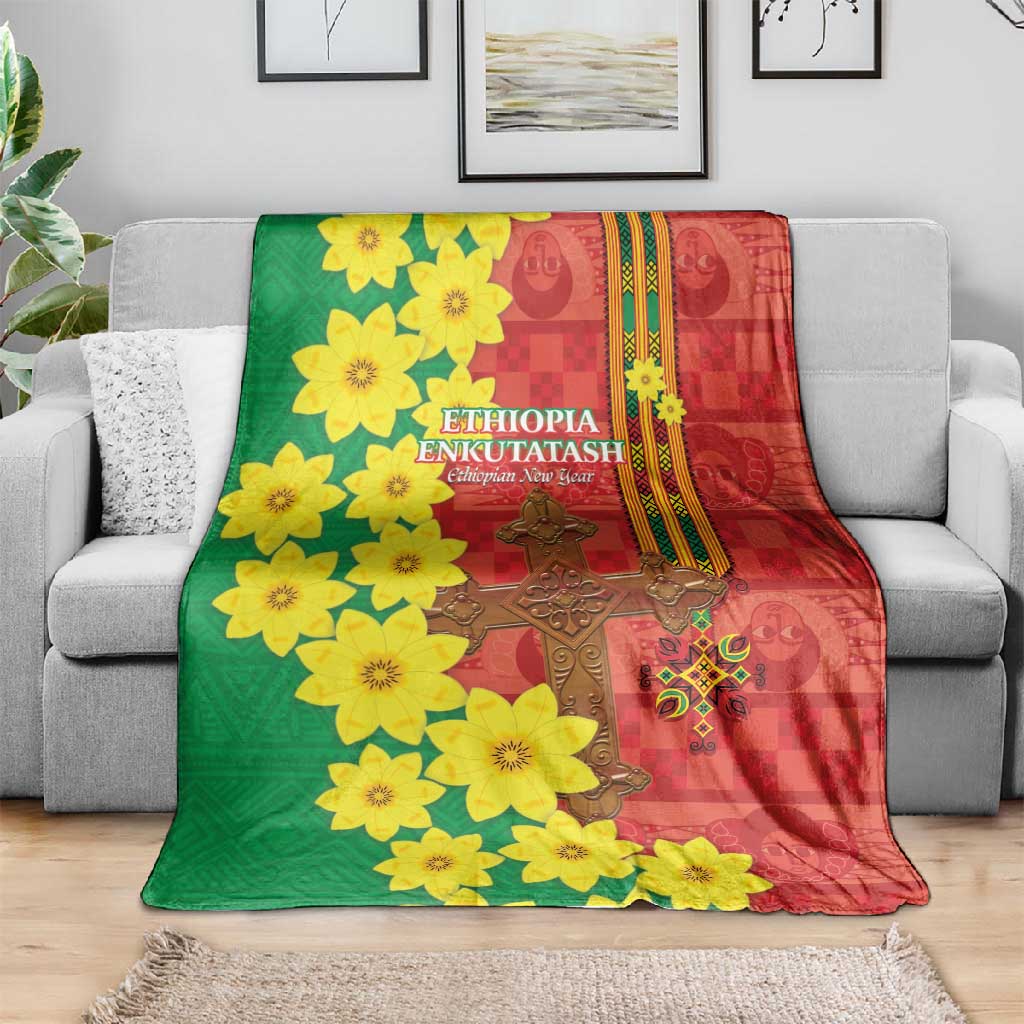 Enkutatash Ethiopia Blanket Melkam Addis Amet Adey Abeba Flower LT14