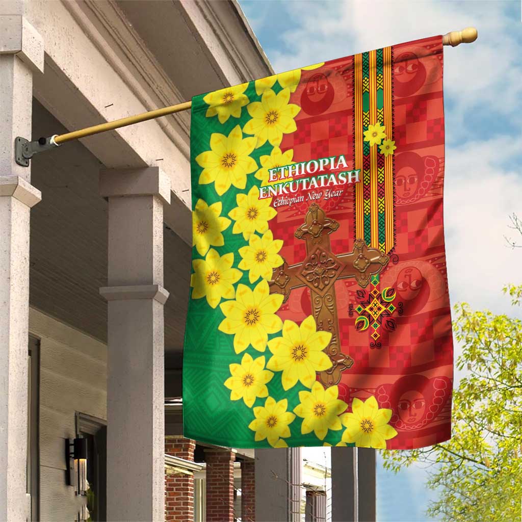 Enkutatash Ethiopia Garden Flag Melkam Addis Amet Adey Abeba Flower LT14