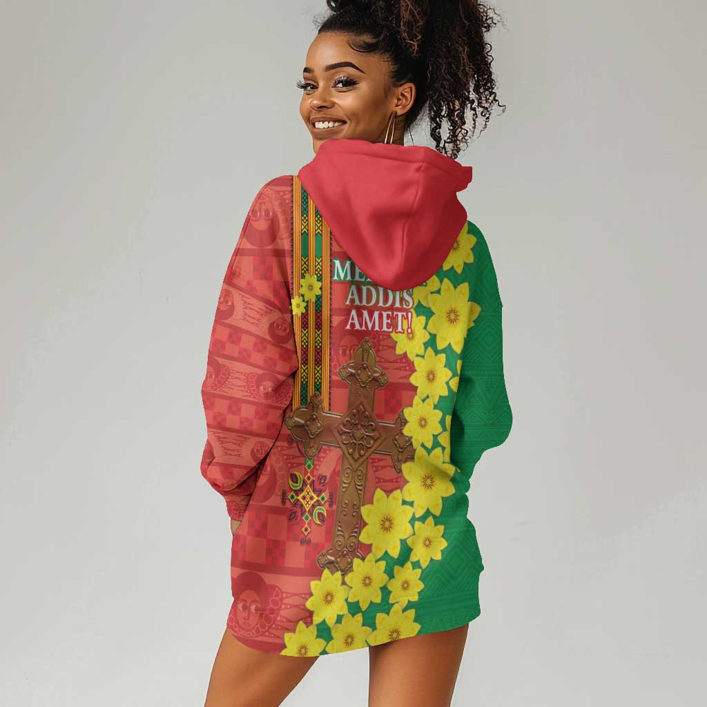 Enkutatash Ethiopia Hoodie Dress Melkam Addis Amet Adey Abeba Flower LT14