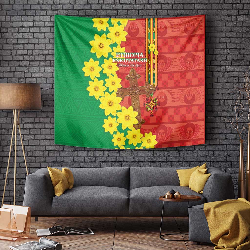 Enkutatash Ethiopia Tapestry Melkam Addis Amet Adey Abeba Flower LT14