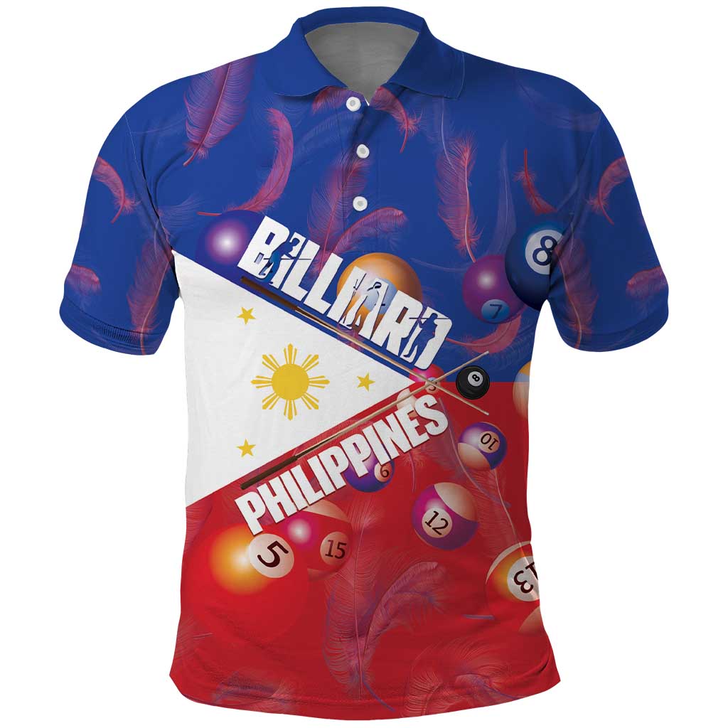 Personalised Philippines Billiards Polo Shirt Cue With Balls Flag Style LT14
