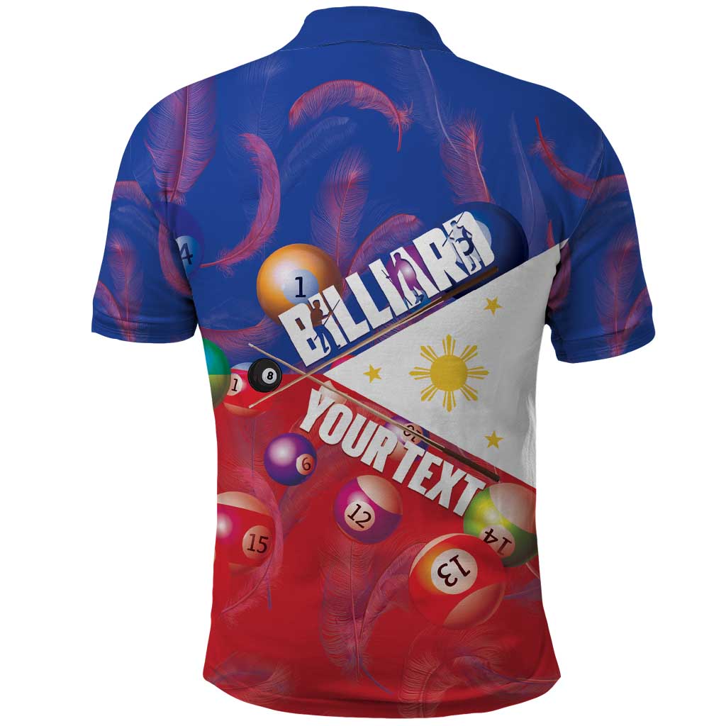 Personalised Philippines Billiards Polo Shirt Cue With Balls Flag Style LT14