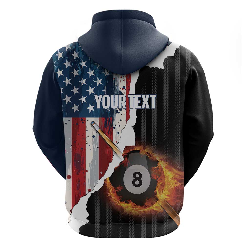 Personalized United States Billiards Hoodie Eagle On Fire 8 Ball LT14