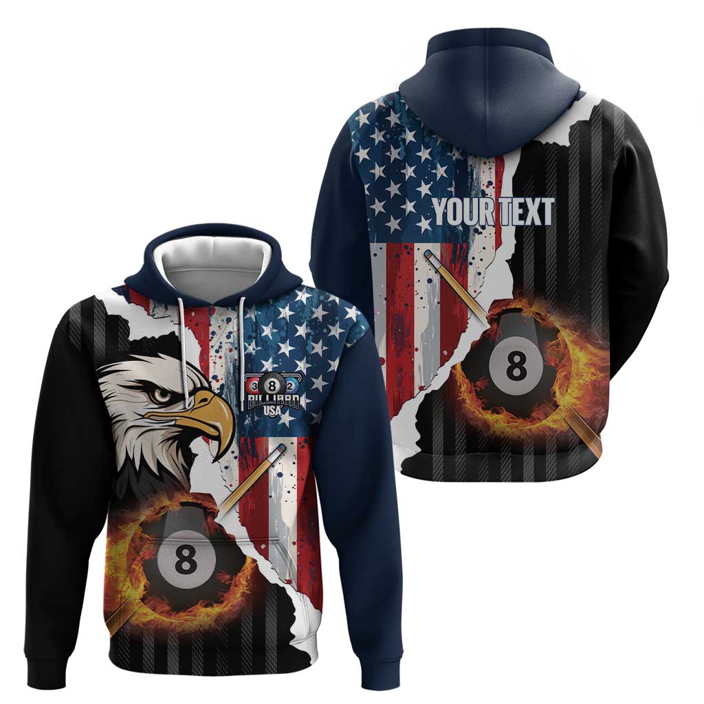Personalized United States Billiards Hoodie Eagle On Fire 8 Ball LT14