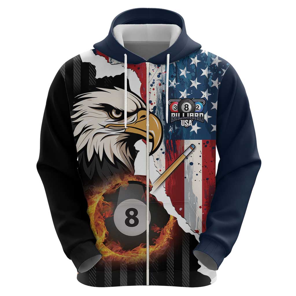 Personalized United States Billiards Hoodie Eagle On Fire 8 Ball LT14