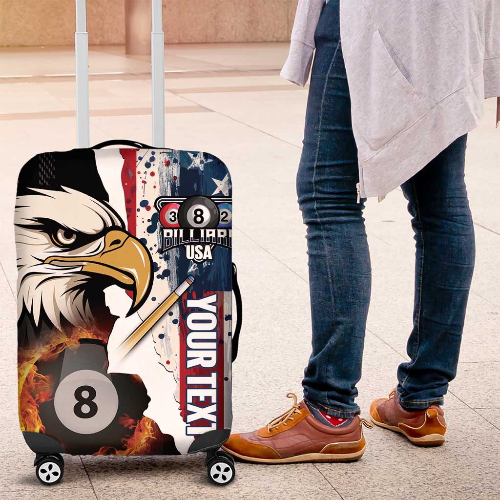 Personalized United States Billiards Luggage Cover Eagle On Fire 8 Ball LT14