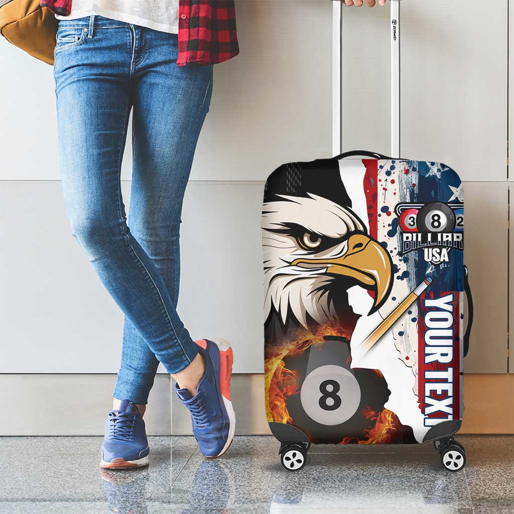 Personalized United States Billiards Luggage Cover Eagle On Fire 8 Ball LT14