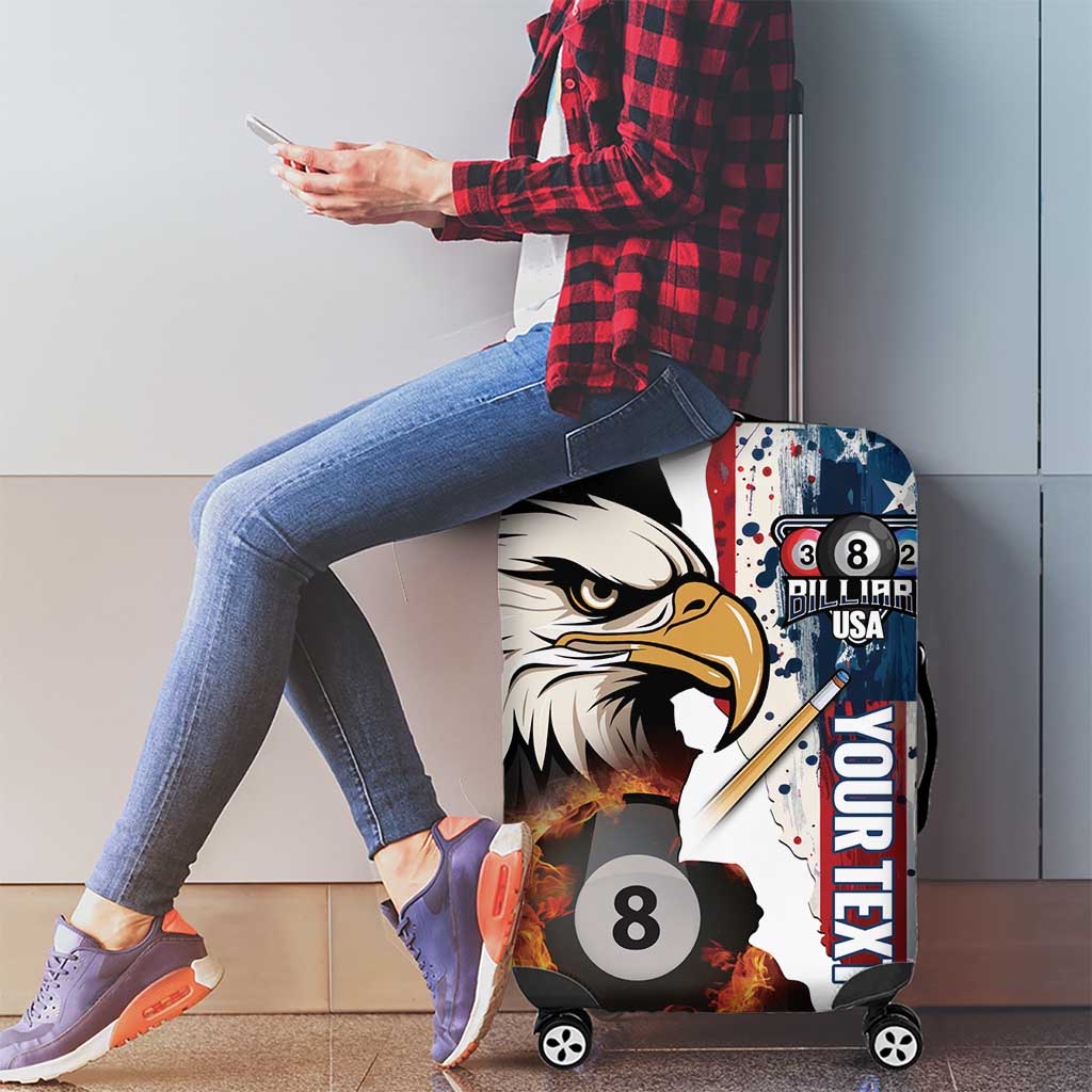 Personalized United States Billiards Luggage Cover Eagle On Fire 8 Ball LT14
