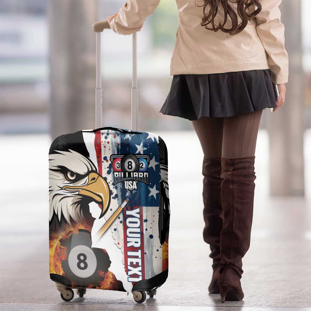 Personalized United States Billiards Luggage Cover Eagle On Fire 8 Ball LT14