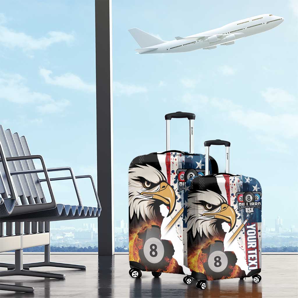 Personalized United States Billiards Luggage Cover Eagle On Fire 8 Ball LT14