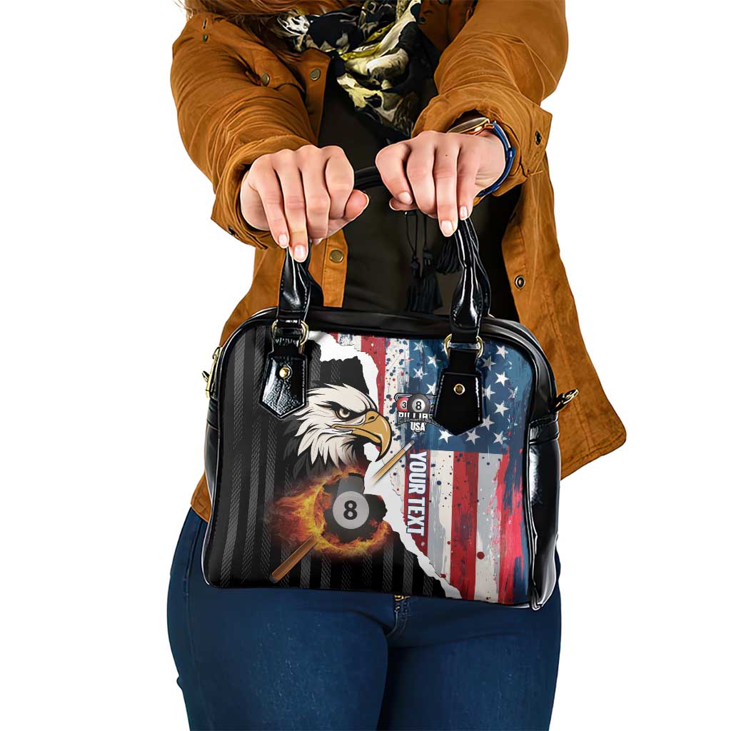 Personalized United States Billiards Shoulder Handbag Eagle On Fire 8 Ball LT14