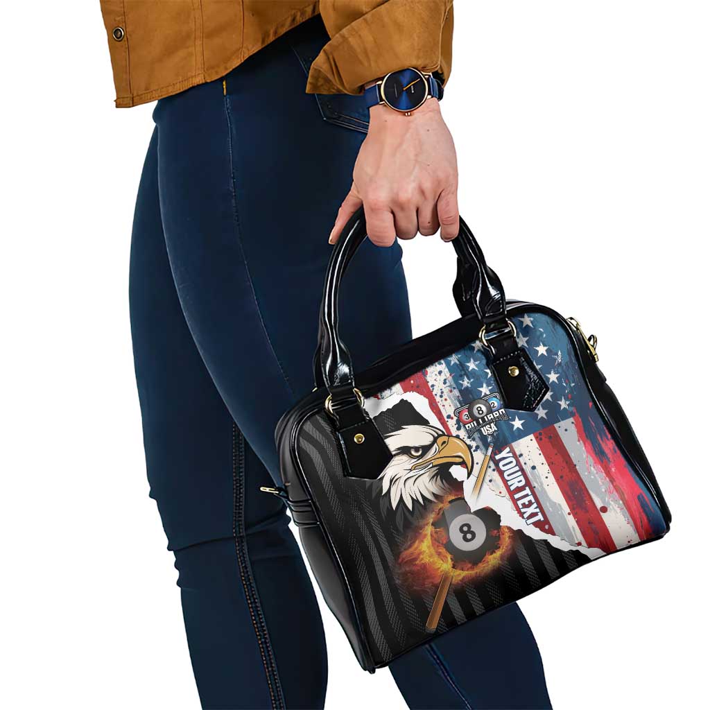 Personalized United States Billiards Shoulder Handbag Eagle On Fire 8 Ball LT14