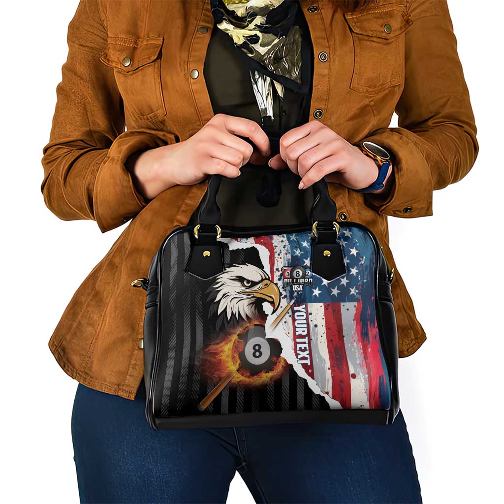 Personalized United States Billiards Shoulder Handbag Eagle On Fire 8 Ball LT14