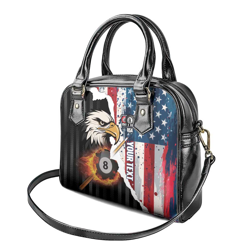 Personalized United States Billiards Shoulder Handbag Eagle On Fire 8 Ball LT14