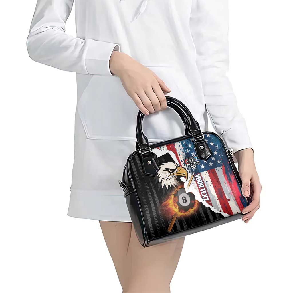 Personalized United States Billiards Shoulder Handbag Eagle On Fire 8 Ball LT14