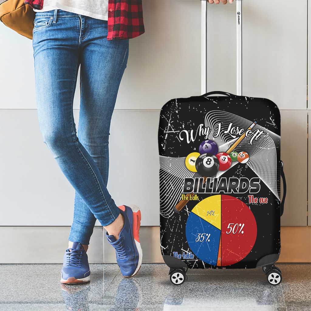 Why I Lose At Billiards Luggage Cover Funny Grunge Style LT14