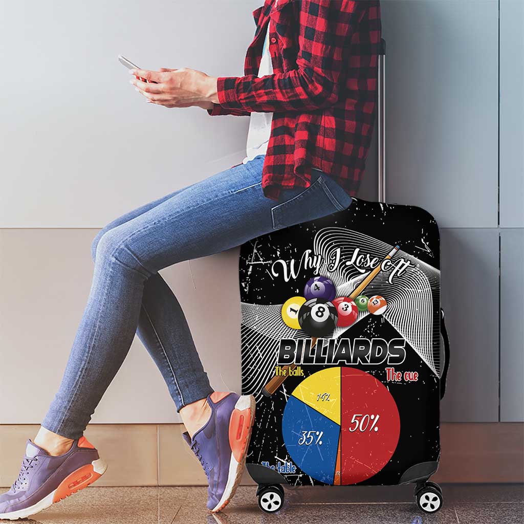Why I Lose At Billiards Luggage Cover Funny Grunge Style LT14