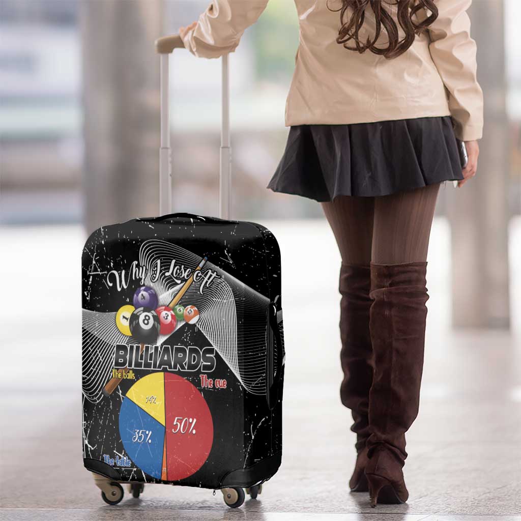 Why I Lose At Billiards Luggage Cover Funny Grunge Style LT14