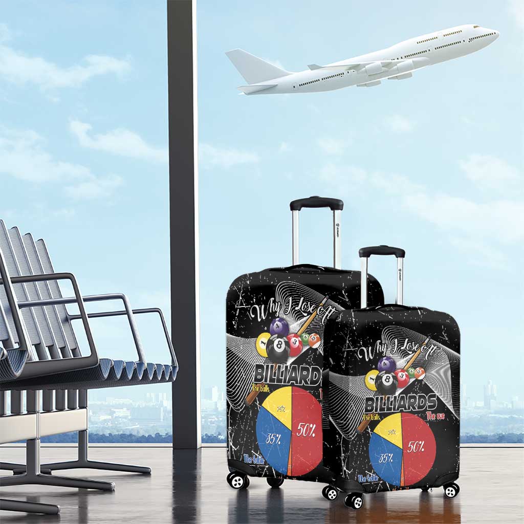 Why I Lose At Billiards Luggage Cover Funny Grunge Style LT14