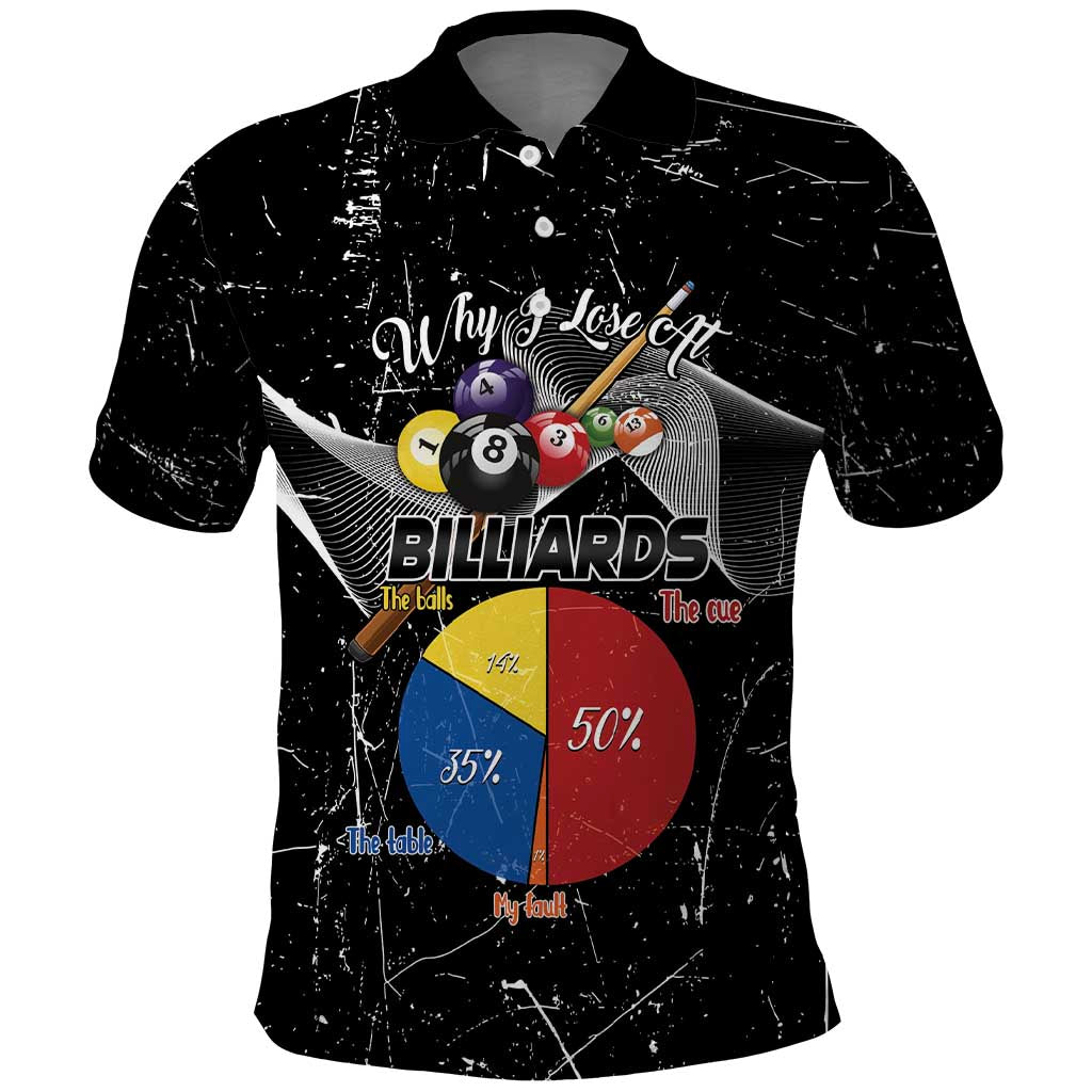 Why I Lose At Billiards Polo Shirt Funny Grunge Style LT14