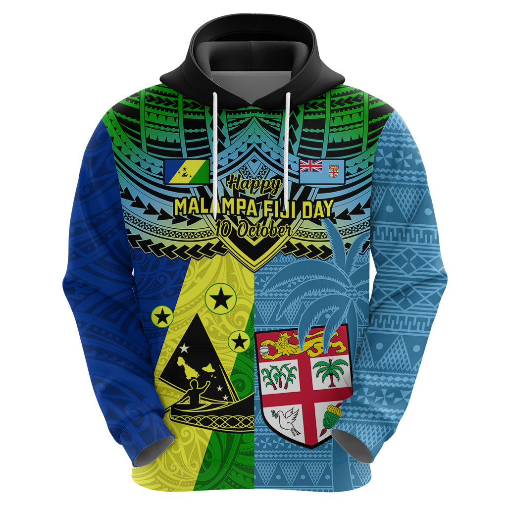Custom Malampa Fiji Day Hoodie Together We Grow Proud Polynesian Tapa Artsy LT14