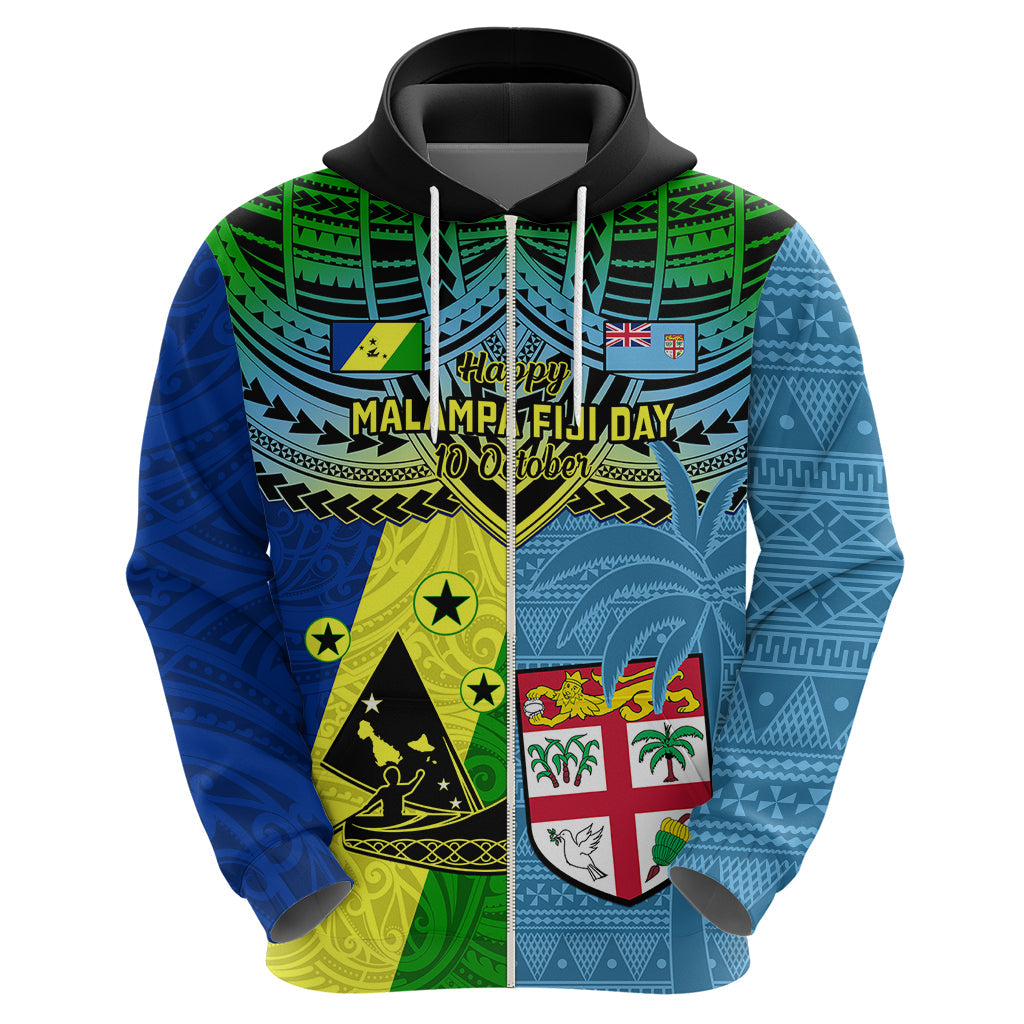 Custom Malampa Fiji Day Hoodie Together We Grow Proud Polynesian Tapa Artsy LT14