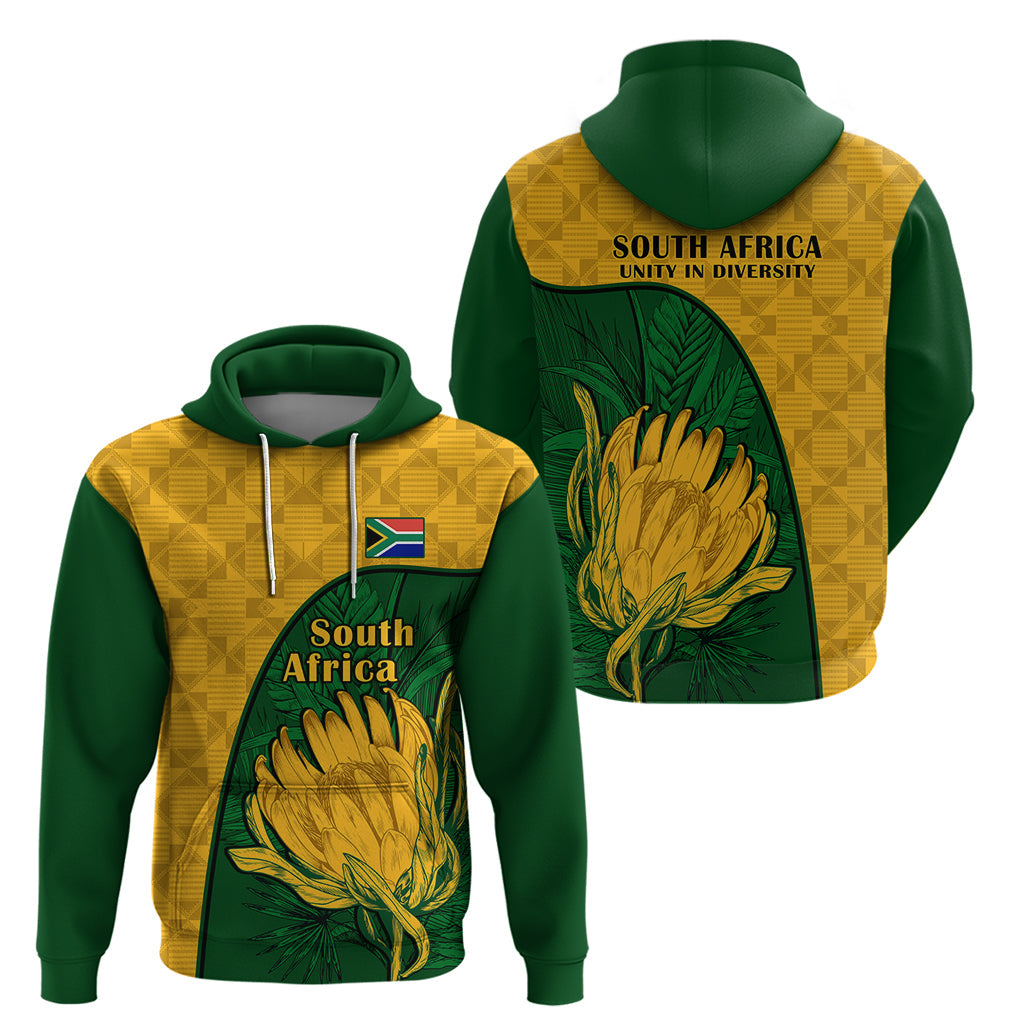 South Africa Hoodie King Protea With Kente Pattern LT14
