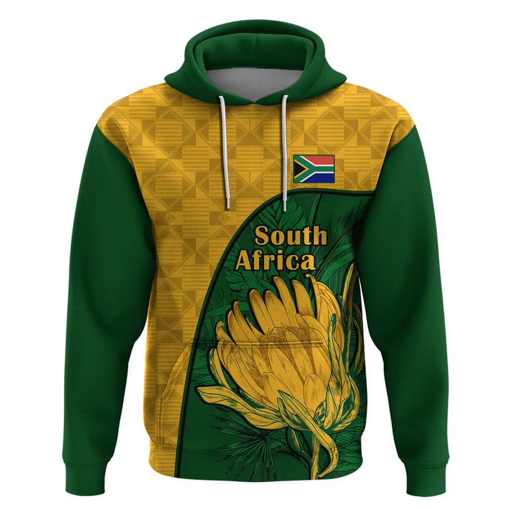 Custom South Africa Hoodie King Protea With Kente Pattern LT14