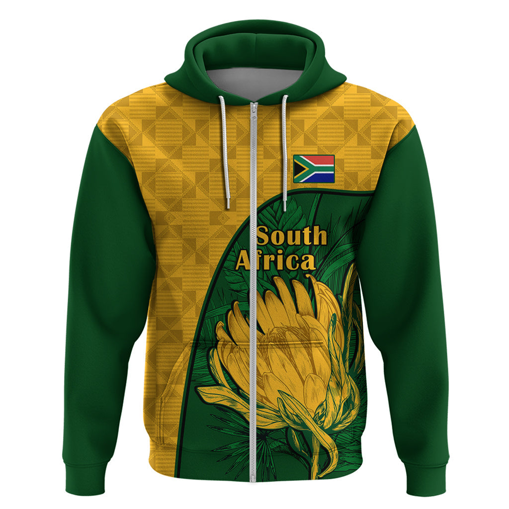 Custom South Africa Hoodie King Protea With Kente Pattern LT14