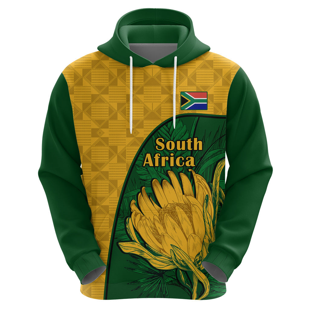 Custom South Africa Hoodie King Protea With Kente Pattern LT14