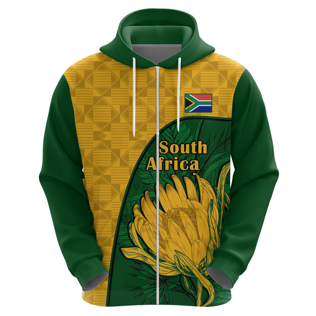 Custom South Africa Hoodie King Protea With Kente Pattern LT14
