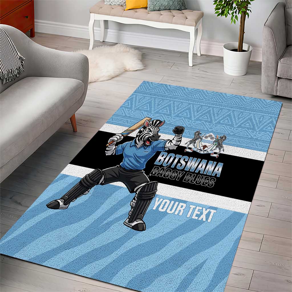 Afro Cricket Botswana Custom Area Rug Go Baggy Blues Zebra Mascot LT14
