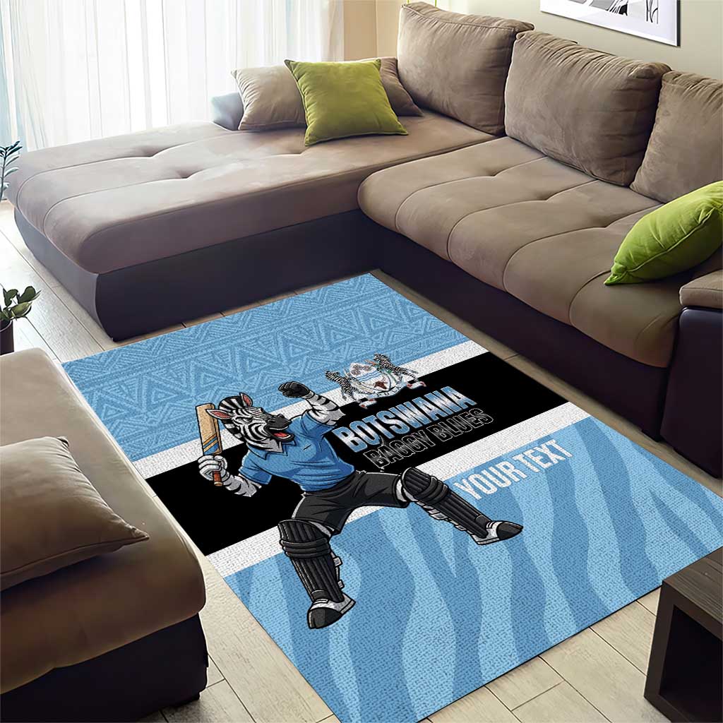 Afro Cricket Botswana Custom Area Rug Go Baggy Blues Zebra Mascot LT14