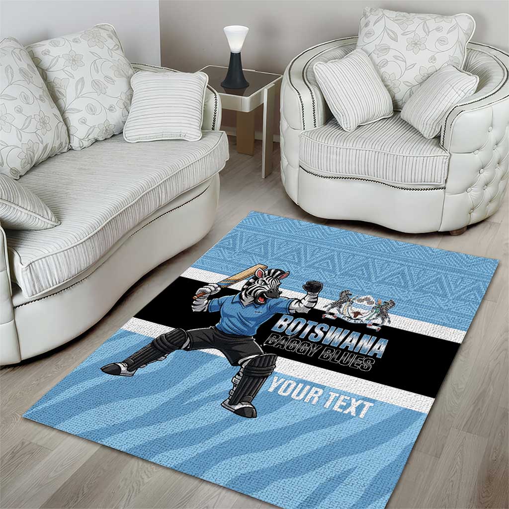 Afro Cricket Botswana Custom Area Rug Go Baggy Blues Zebra Mascot LT14