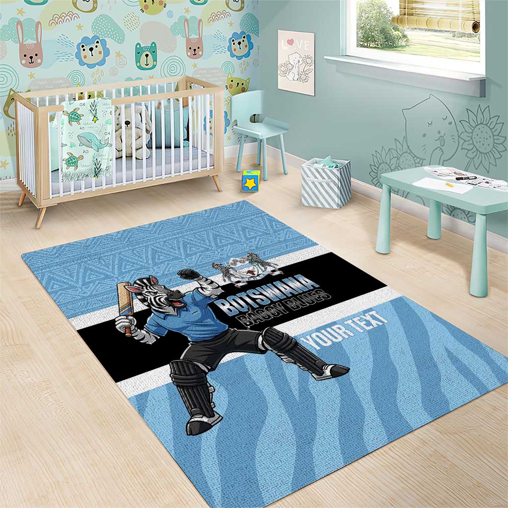 Afro Cricket Botswana Custom Area Rug Go Baggy Blues Zebra Mascot LT14