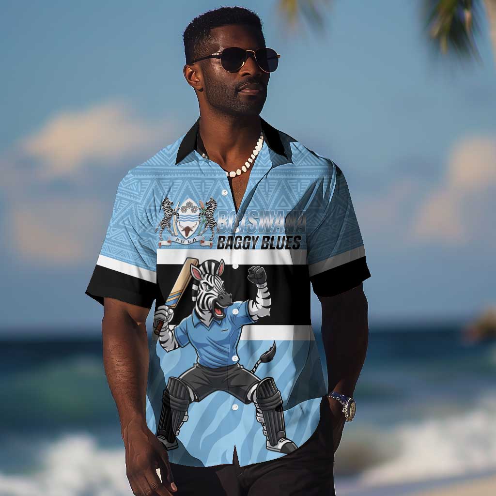 Afro Cricket Botswana Custom Hawaiian Shirt Go Baggy Blues Zebra Mascot LT14