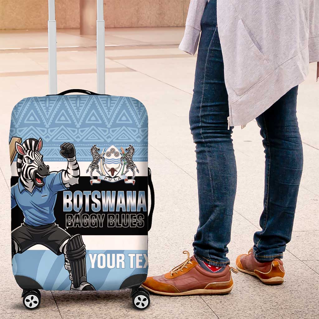 Custom Botswana Cricket Luggage Cover Go Baggy Blues Zebra Mascot LT14