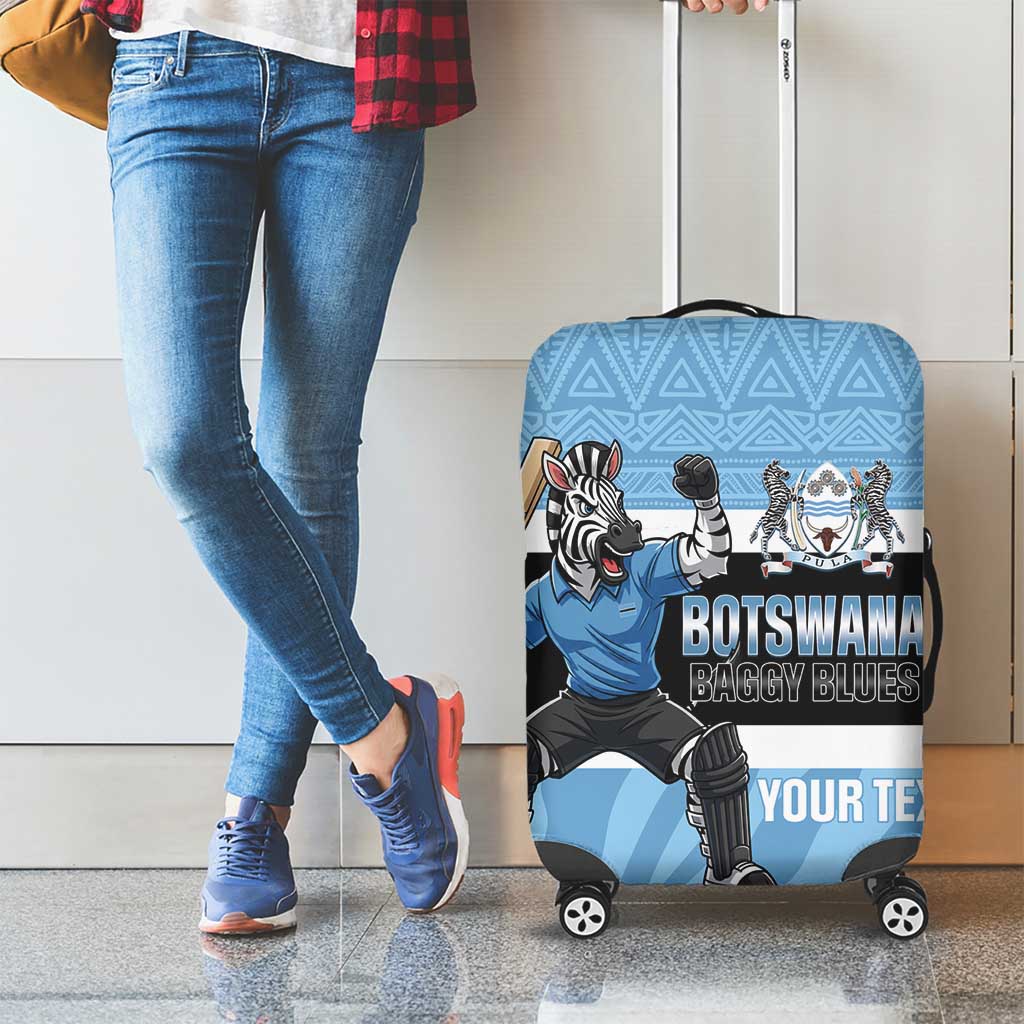 Custom Botswana Cricket Luggage Cover Go Baggy Blues Zebra Mascot LT14