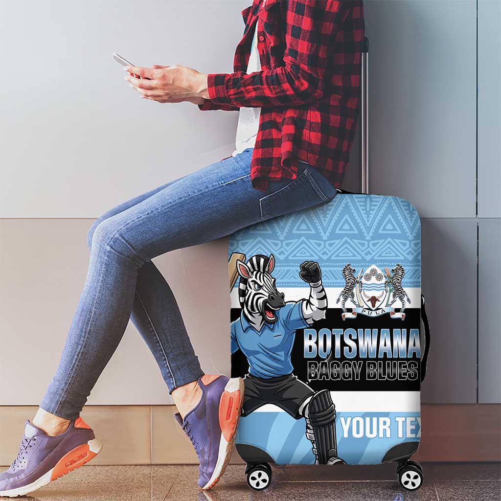Custom Botswana Cricket Luggage Cover Go Baggy Blues Zebra Mascot LT14