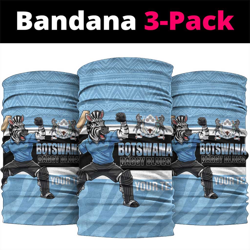Custom Botswana Cricket Neck Gaiter Go Baggy Blues Zebra Mascot LT14
