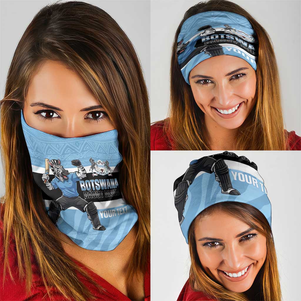 Custom Botswana Cricket Neck Gaiter Go Baggy Blues Zebra Mascot LT14