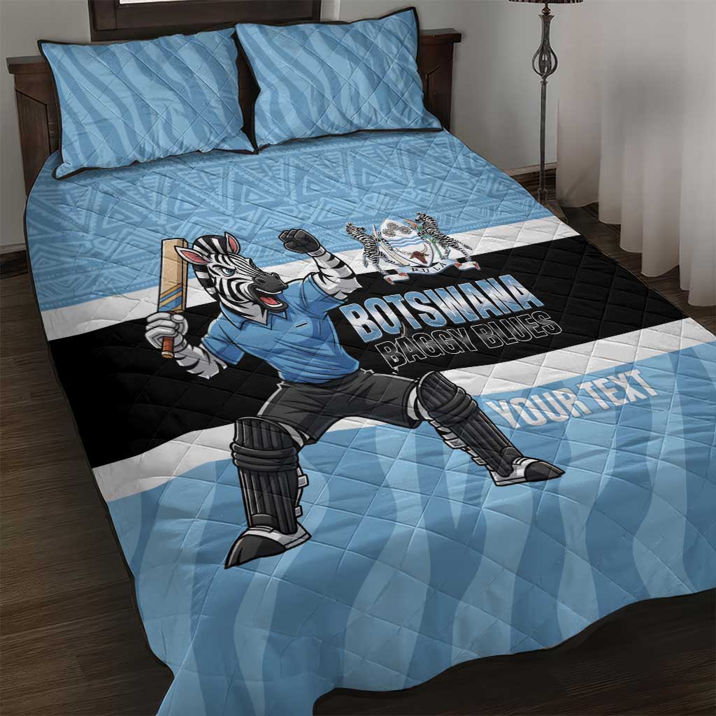 Afro Cricket Botswana Custom Quilt Bed Set Go Baggy Blues Zebra Mascot LT14