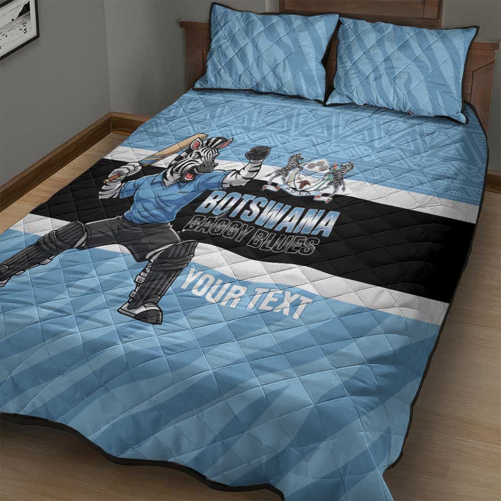 Afro Cricket Botswana Custom Quilt Bed Set Go Baggy Blues Zebra Mascot LT14